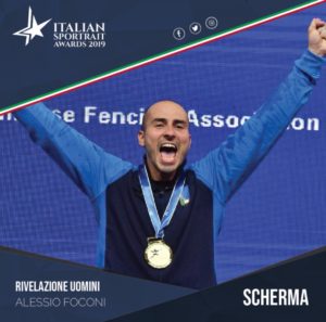 Alessio Foconi in lizza come "Rivelazione Uomini" per gli Italian Sportrait Awards 2019