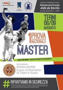 A Terni la Prima Prova Nazionale Master nel weekend dell' 8-9 maggio  presso il Palatennis Tavolo Aldo De Santis. 