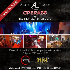 Nasce a Terni “Artem Logos” che presenta il nuovo “Opera 55” by Tini Mastro Pasticciere