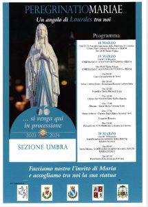 La statua della Madonna di Lourdes a Terni, Narni e Amelia dal 18 al 20 marzo